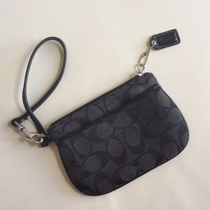 Coach wristlet mini purse black
